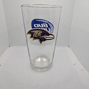 Baltimore Ravens Bud Light Beer Pint Glass NFL 16 Ounces oz 6"H x 3.5"W